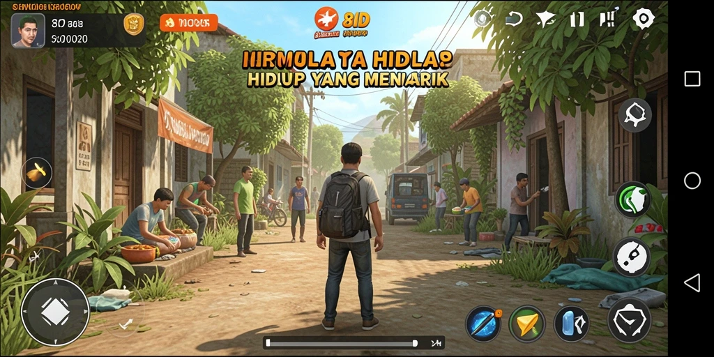 Screenshot gameplay 8ID menampilkan simulasi kehidupan yang realistis.