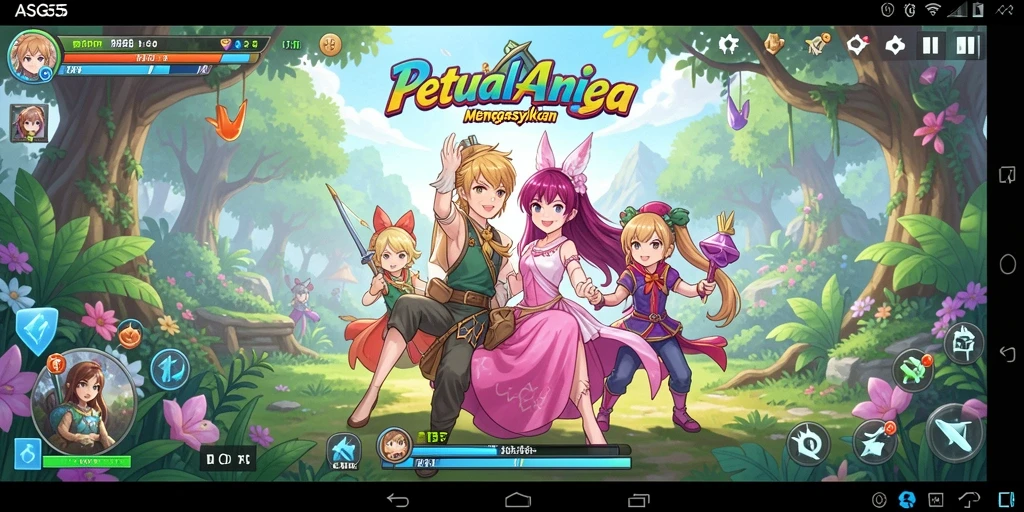 Screenshot gameplay ASG55 yang menampilkan aksi karakter Anime.