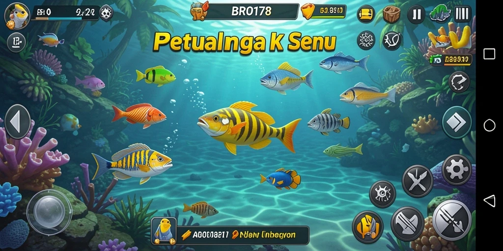 Screenshot dari gameplay Tembak Ikan yang seru.