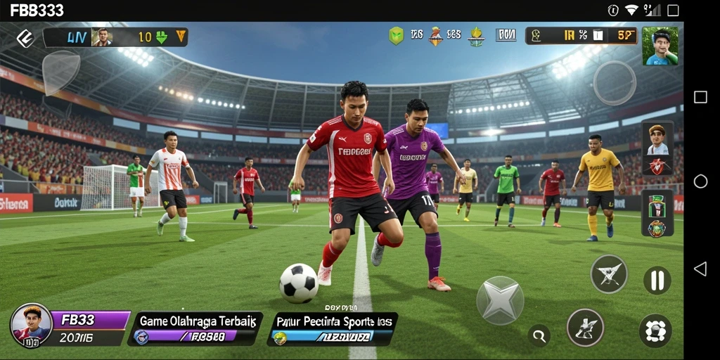 Screenshot menunjukkan pengalaman gameplay seru dalam olahraga.
