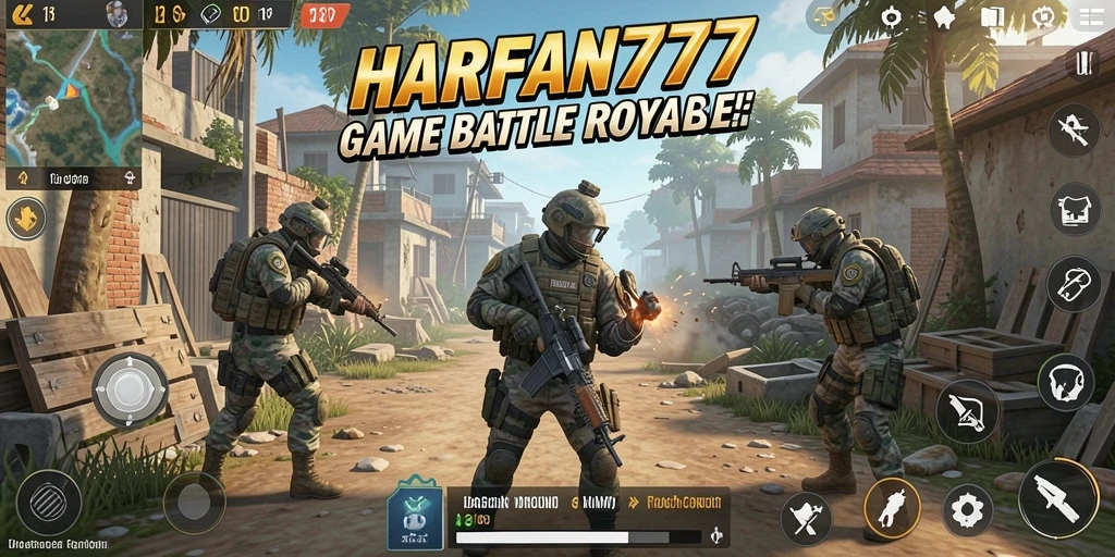Gameplay seru dan menegangkan di HARAPAN777 Battle Royale.