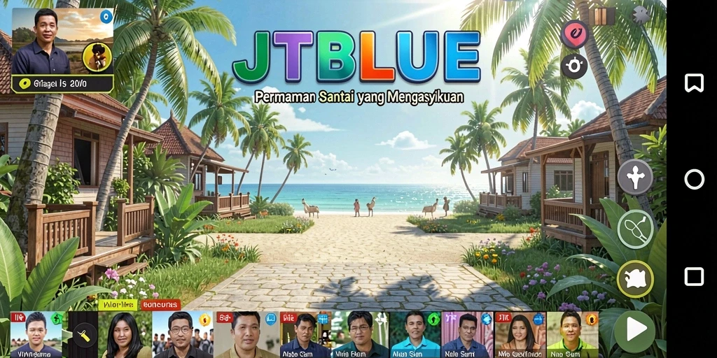 Tangkapan layar gameplay JTBLUE menampilkan aksi seru dan menyenangkan.