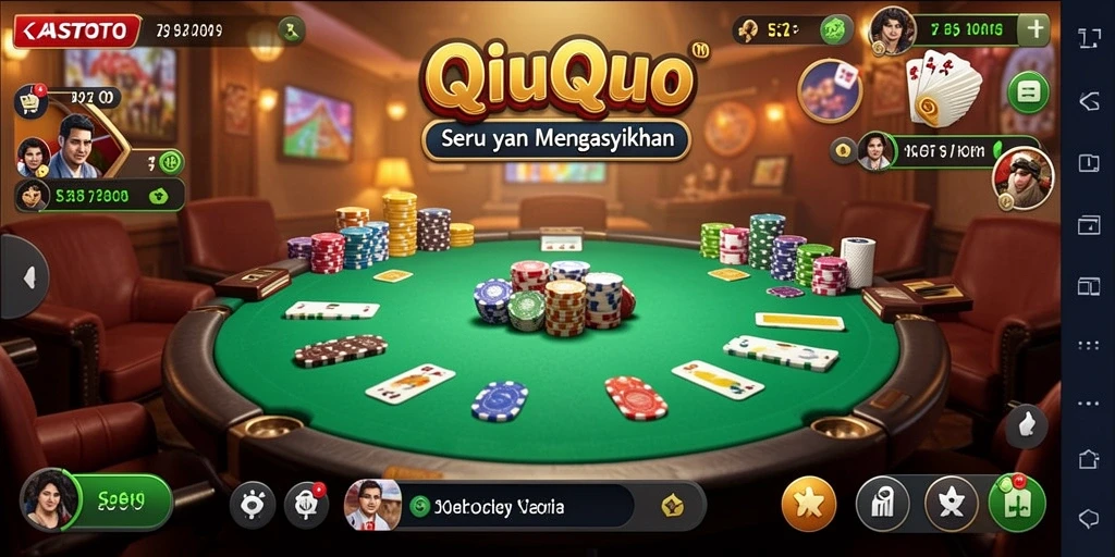 Screenshot gameplay KASTOTO yang menampilkan serunya bermain QiuQiu.