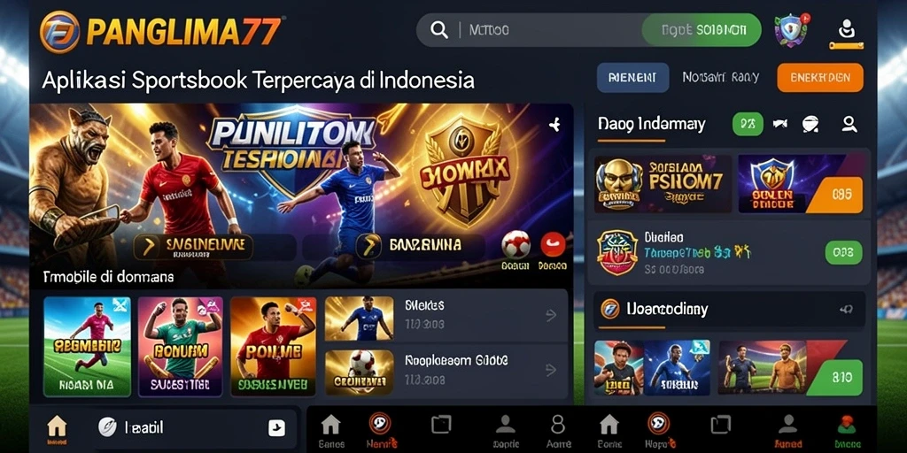 Tampilan antarmuka pengguna PANGLIMA77 saat bermain taruhan olahraga.