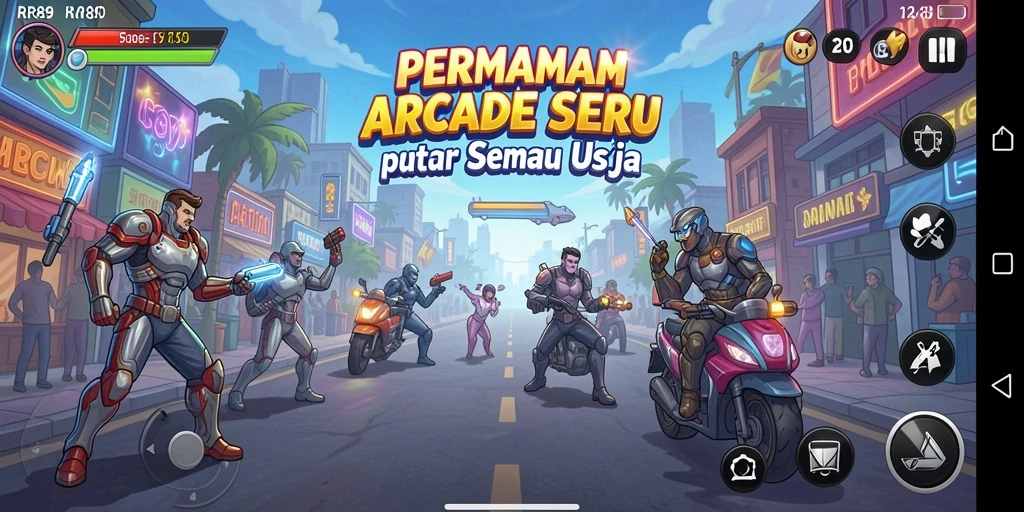 Screenshot gameplay RR89 menampilkan aksi seru yang mendebarkan.